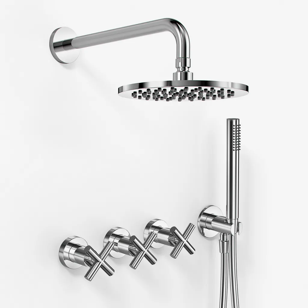 Fly Classic FBR704 S05 - Shower armature, Rain DeLux Ø20 cm, Chrome