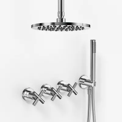 Fly Classic FBR704 S07 - Shower set Ø20 cm, Ceiling, Chrome