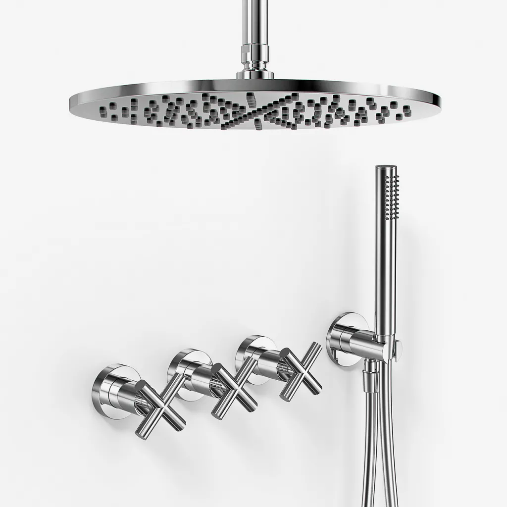Fly Classic FBR704 S08 - Shower set Ø30 cm, Ceiling, Chrome