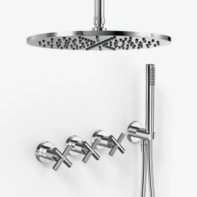Fly Classic FBR704 S08 - Shower set Ø30 cm, Ceiling, Chrome