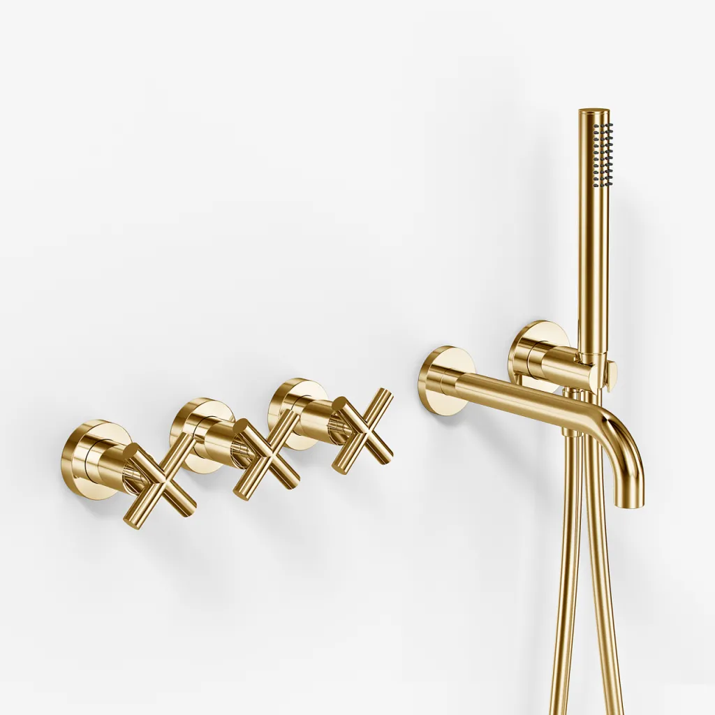Fly Classic FBR704 S09 - Tub/shower set, Polished Brass Natural
