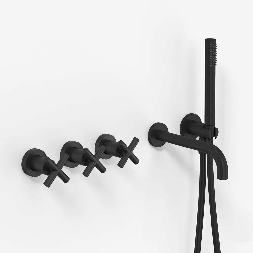 Fly Classic FBR704 S09 - Tub/shower set, Matte black
