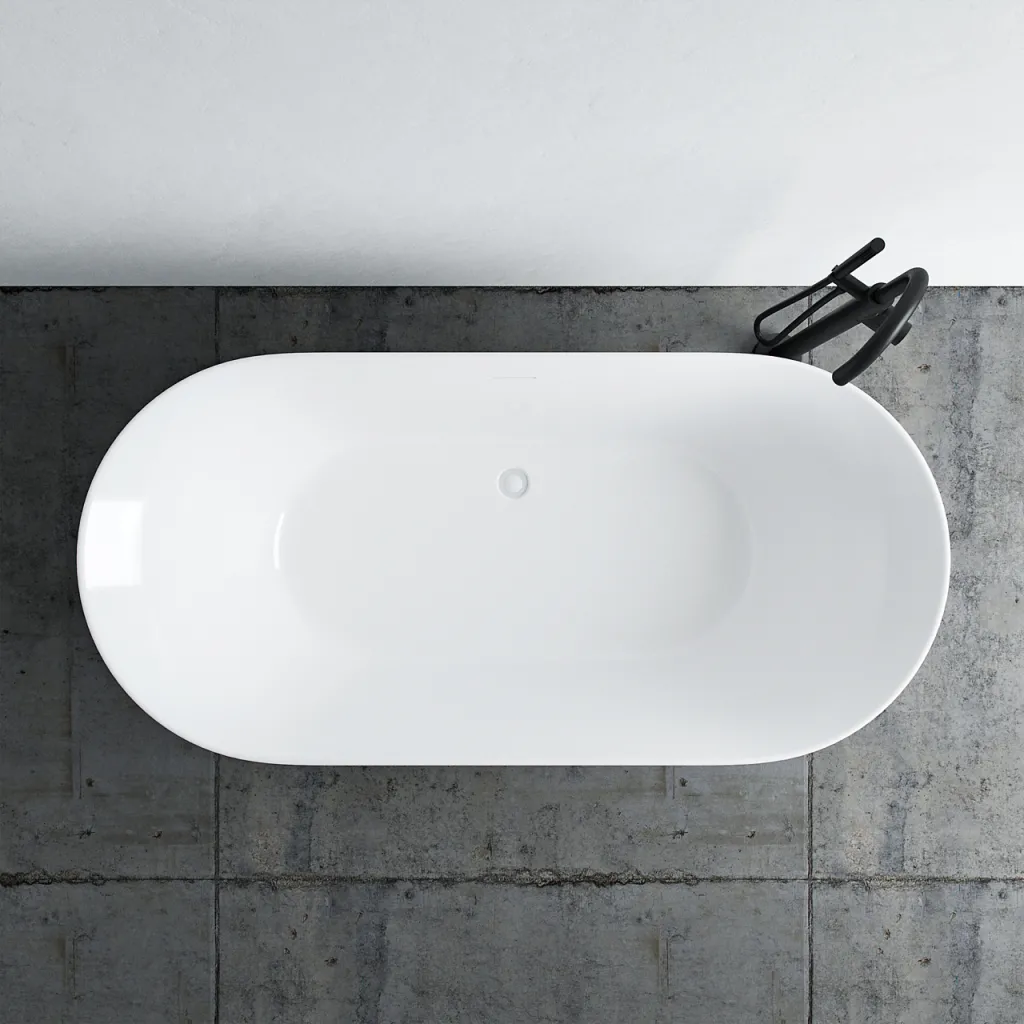 Takai 170 - 170x80 cm Bathtub, Slim Design, Glossy White