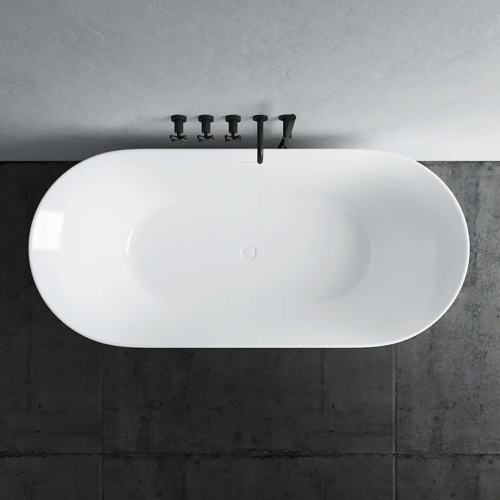 Takai 178 - 178x80 cm Bathtub, Slim Design, Glossy White