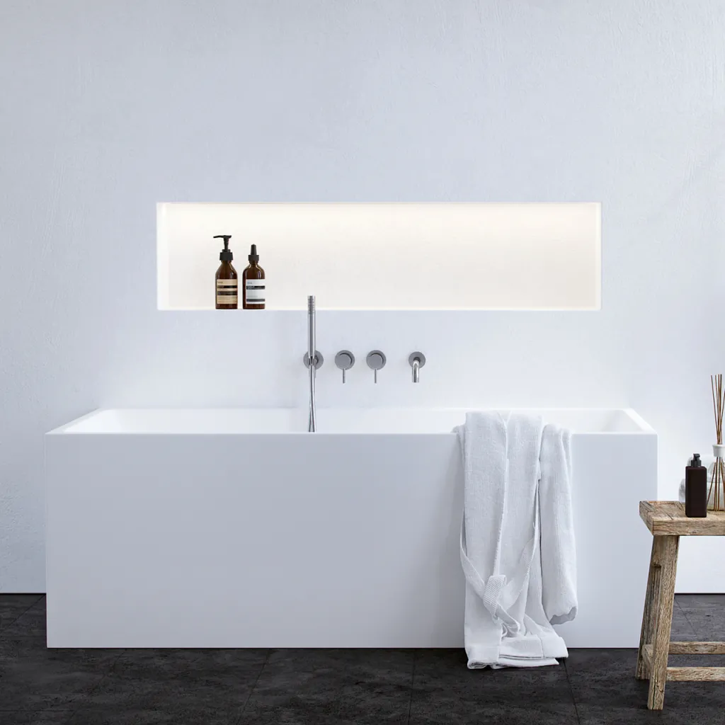 Semplice SBR801 S11 - Tub/shower, PVD Brushed Steel 