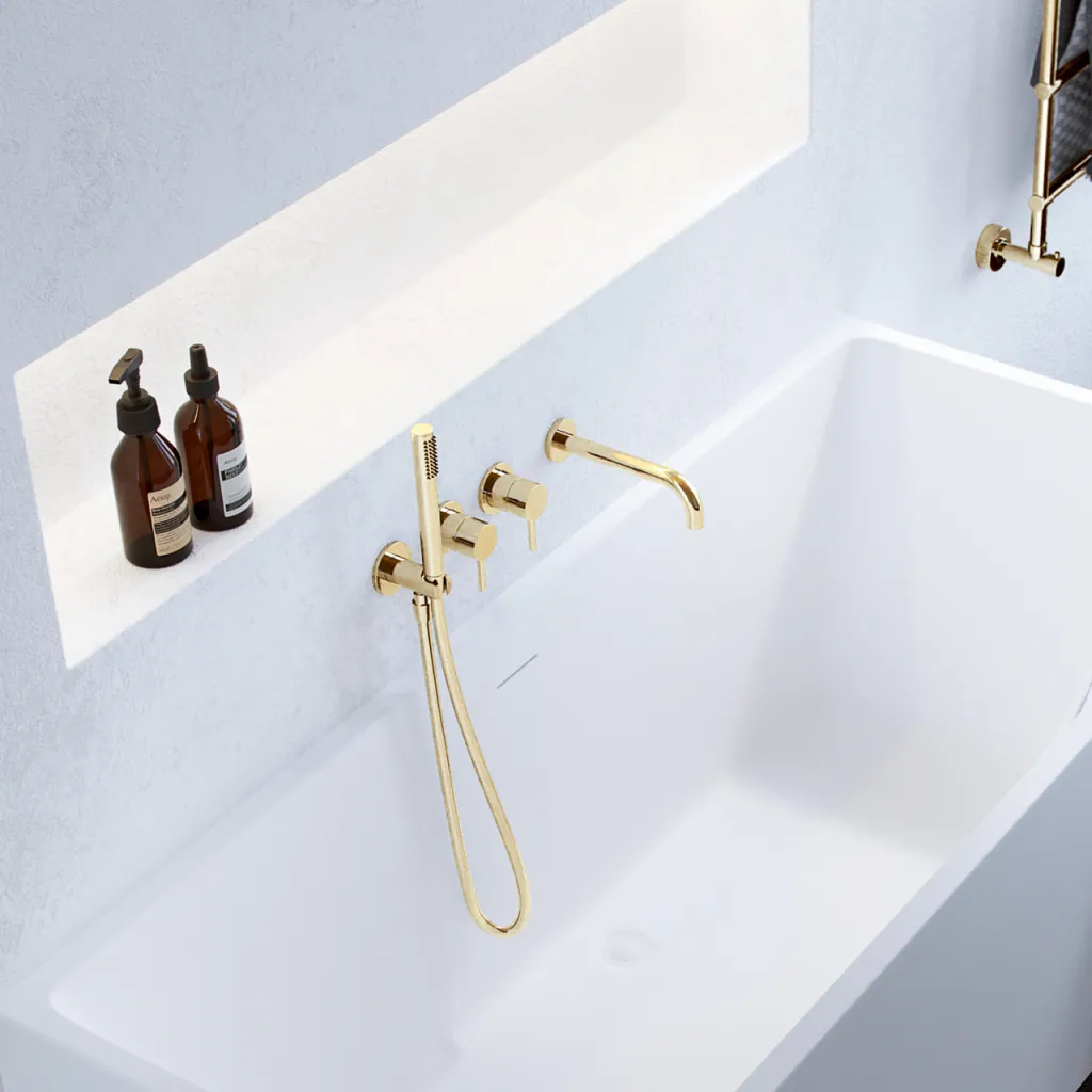 Semplice SBR801 S11 - Tub/shower, Polished Brass Natural 