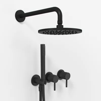 Semplice SBR801 S05 - Rain DeLuxe Ø20 cm, Wall, Matte Black 