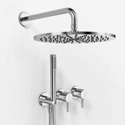 Semplice SBR801 S07 - Shower set, Rain DeLuxe Ø30 cm, Wall, Chrome 
