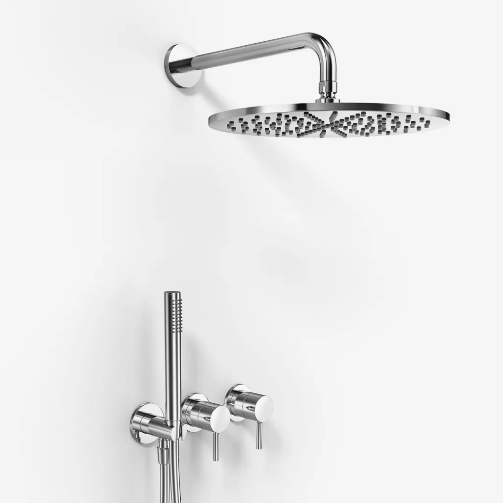 Semplice SBR801 S07 - Shower set, Rain DeLuxe Ø30 cm, Wall, Chrome 