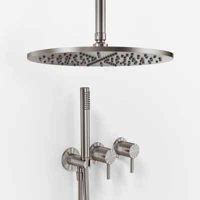 Semplice SBR801 S10 - Ø30 cm, Ceiling, PVD Brushed Steel 