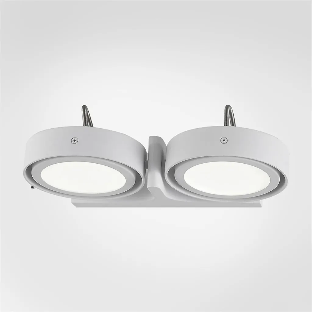 Big A02 - Double LED Wall Lamp w/ Tilt, Matte White.
