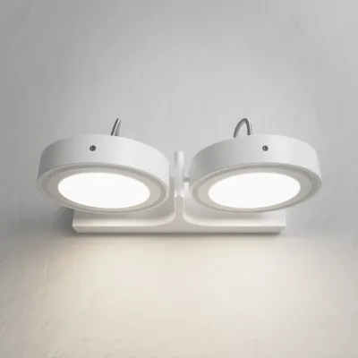 Big A02 - Double LED Wall Lamp w/ Tilt, Matte White.