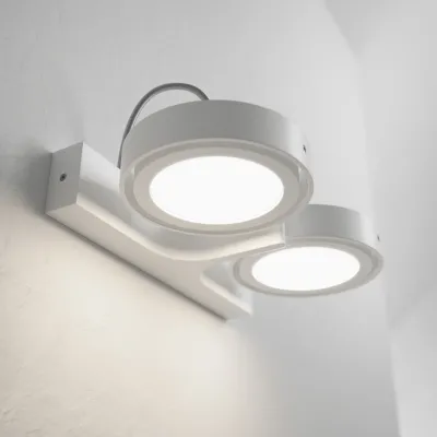 Big A02 - Double LED Wall Lamp w/ Tilt, Matte White.