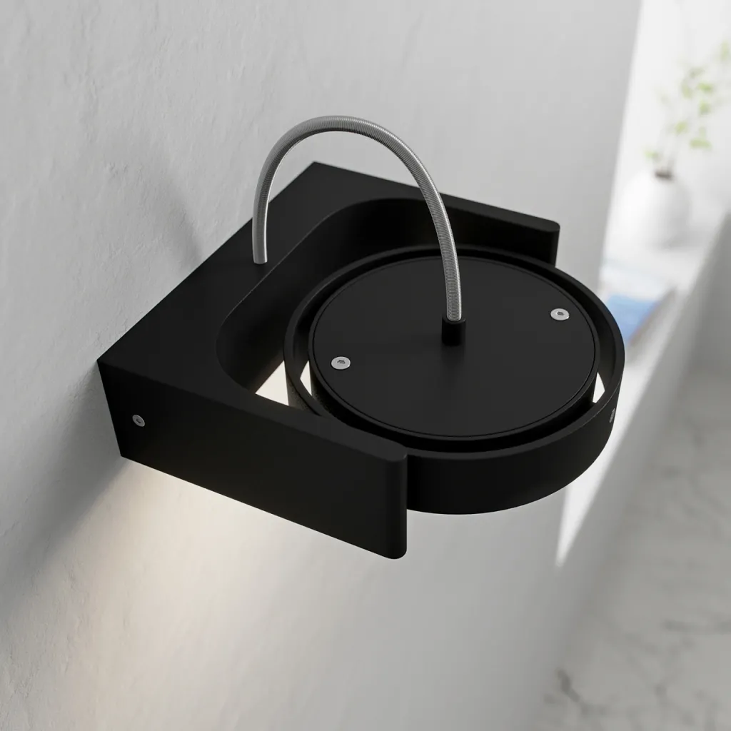 Big A01 - - LED Wall Lamp with Tilt, Matte Black