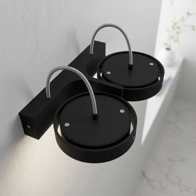 Big A02 - - Double LED wall lamp with tilt, Matte black