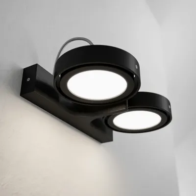 Big A02 - - Double LED wall lamp with tilt, Matte black