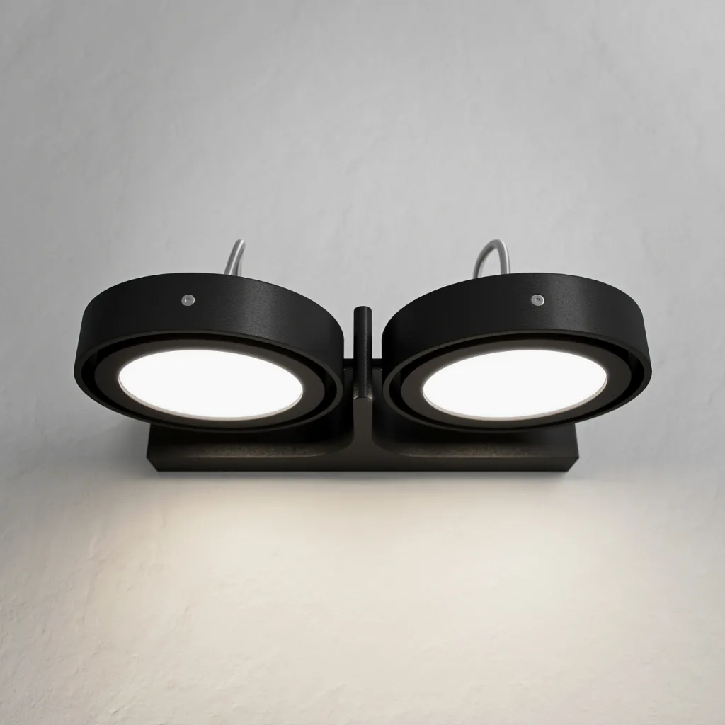 Big A02 - - Double LED wall lamp with tilt, Matte black