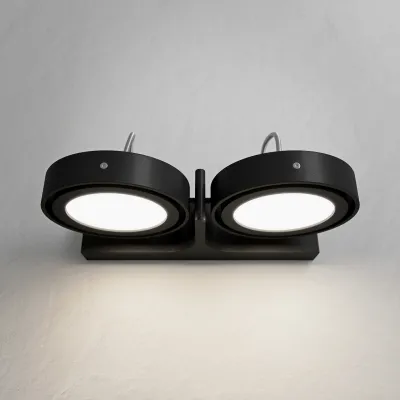 Big A02 - - Double LED wall lamp with tilt, Matte black