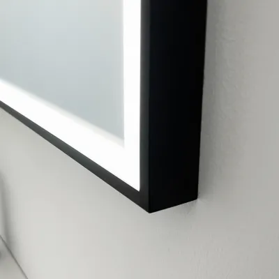 Pulcher Soho Mirror PSM-6080 - 60x80 cm., mirror w/light and light control, Matte black frame