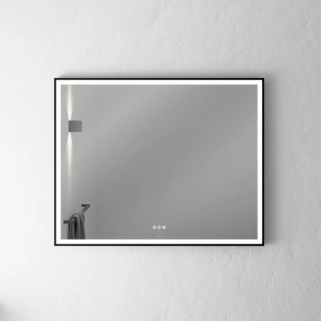Pulcher Soho Mirror PSM-1080 - 100x80 cm, mirror with light and light control, Matte black frame