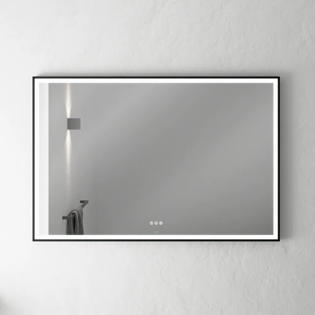 Pulcher Soho Mirror PSM-1280 - 120x80 cm. mirror with light and light control, Matte black frame