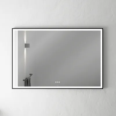 Pulcher Soho Mirror PSM-1280 - 120x80 cm. mirror with light and light control, Matte black frame