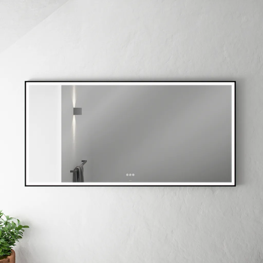 Pulcher Soho Mirror PSM-1680 - 160x80 cm., mirror w/light and light control, Matte black frame