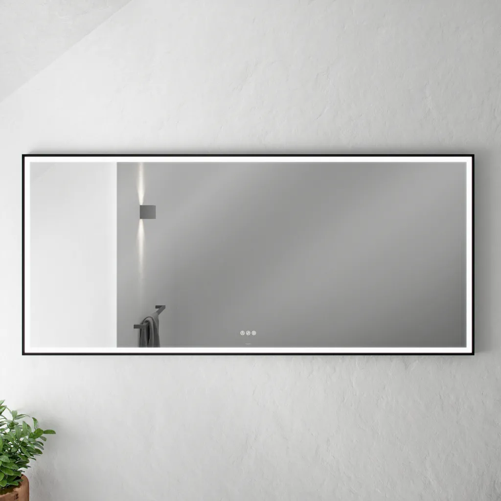 Pulcher Soho Mirror PSM-1880 - 180x80 cm., mirror w/light and light control, Matte black frame