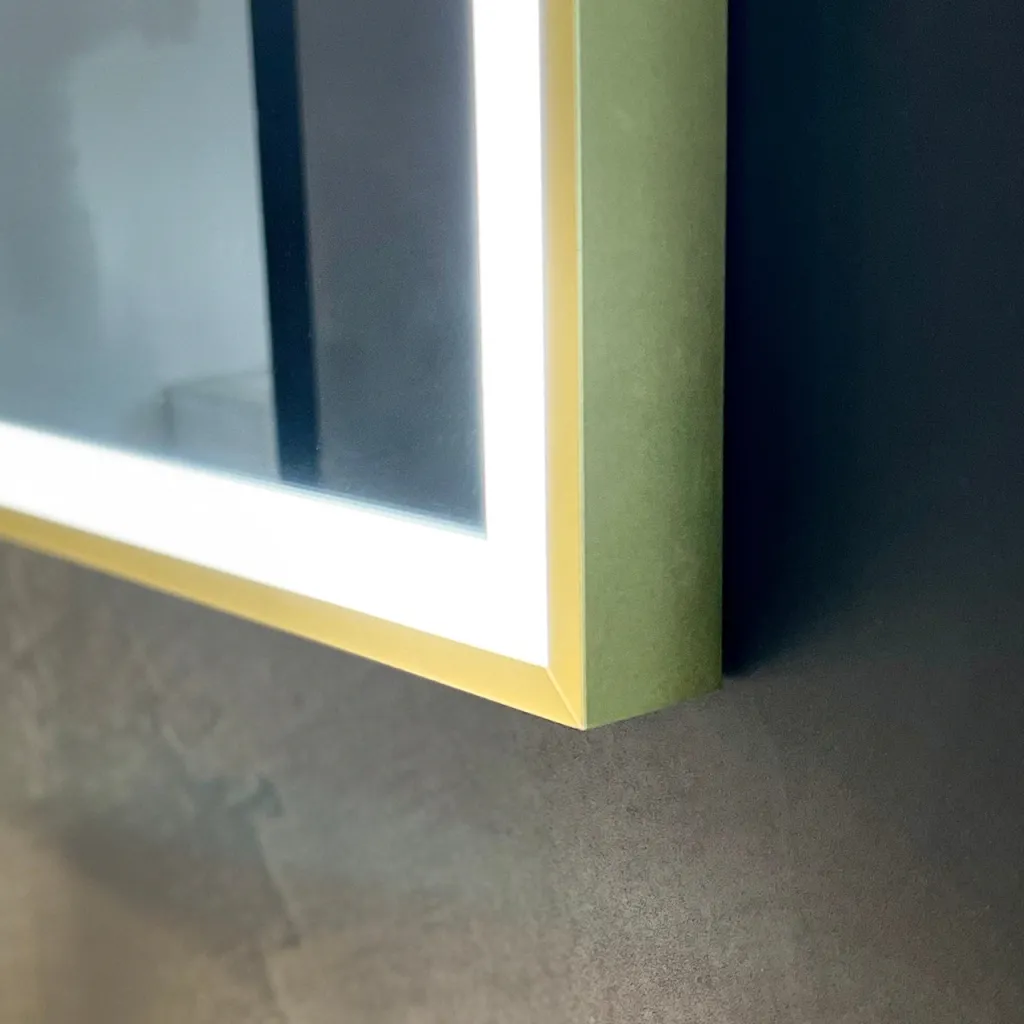 Pulcher Soho Mirror PSM-6080 - 60x80 cm. Mirror with light and light control, Matt Brass colored frame