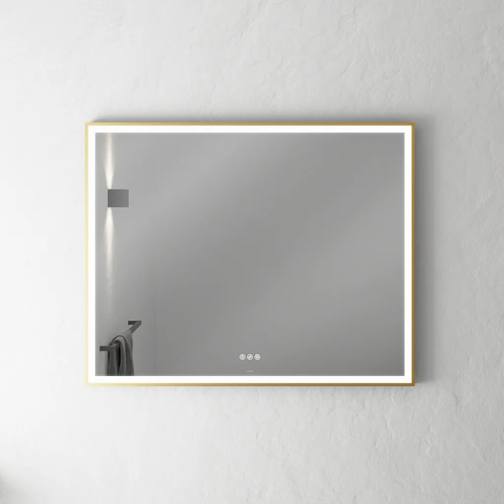 Pulcher Soho Mirror PSM-1080 - 100x80 cm. Mirror with light and light control, Matt Brass colored frame
