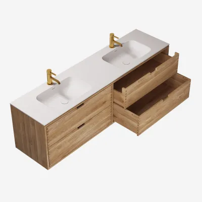 CPH Tapwork Soft 180D - Joinery furniture in Natural Oak incl. Mathvid SolidTec sink