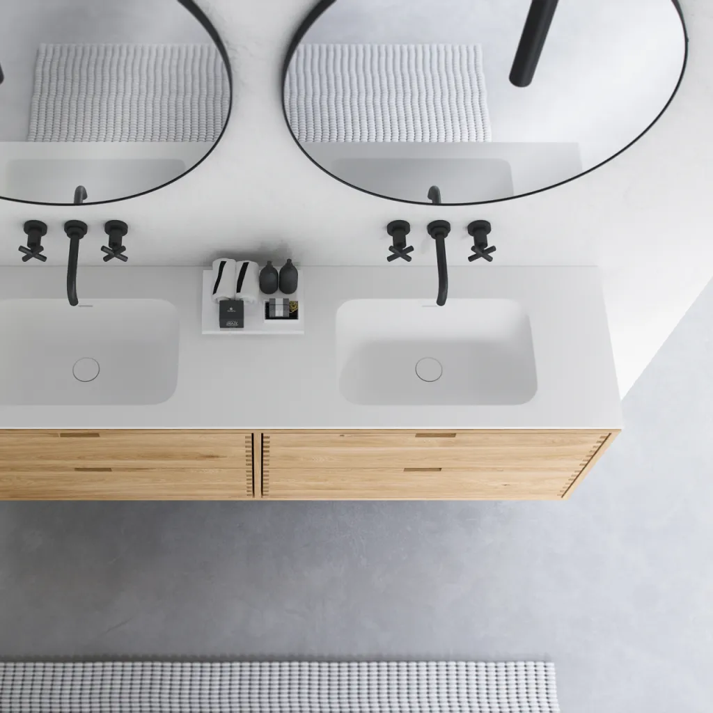 CPH Tapwork Soft 180D - Joinery furniture in Natural Oak incl. Mathvid SolidTec sink