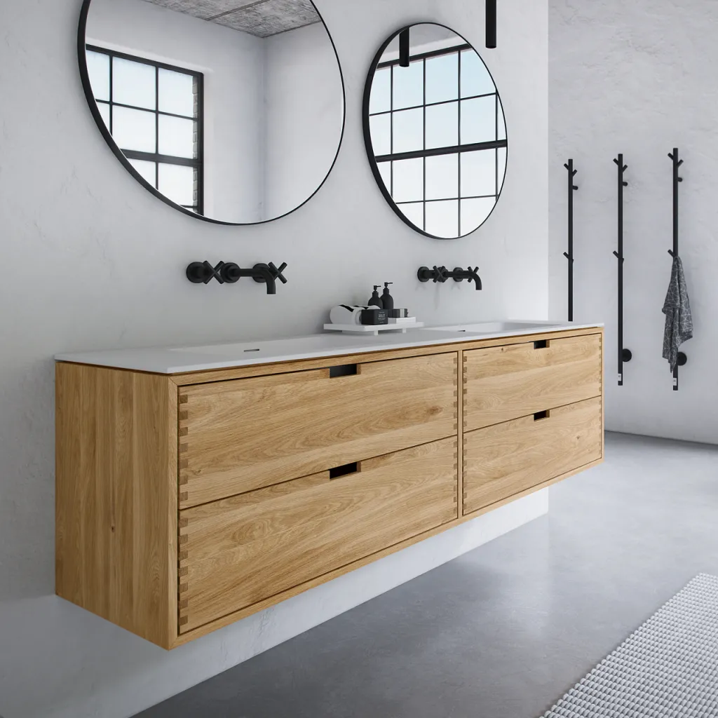 CPH Tapwork Soft 180D - Joinery furniture in Natural Oak incl. Mathvid SolidTec sink