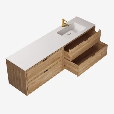 CPH Tapwork Soho 180R - MKII, Finger-Tapped Cabinetry in Natural Oak including Mathvid SolidTec® Sink