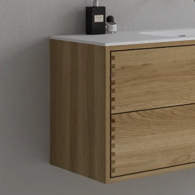 CPH Tapwork Soft 180R - Finger-tapped cabinetry in Natural Oak including Mathvid SolidTec® Sink