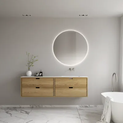 CPH Tapwork Soft 180R - Finger-tapped cabinetry in Natural Oak including Mathvid SolidTec® Sink