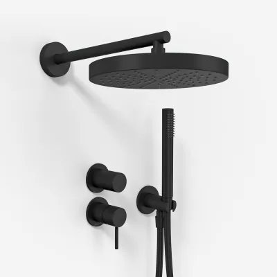 Semplice SBR901 S01 - Shower set Ø24 cm, Wall, Matte black
