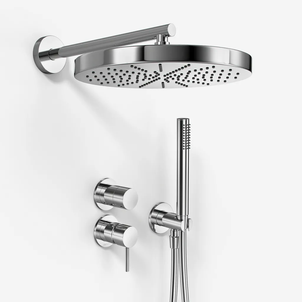 Semplice SBR901 S02 - Shower set Ø28 cm, Wall, Chrome