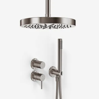 Semplice SBR901 S03 - Shower set Ø24 cm, Ceiling, PVD Brushed Steel