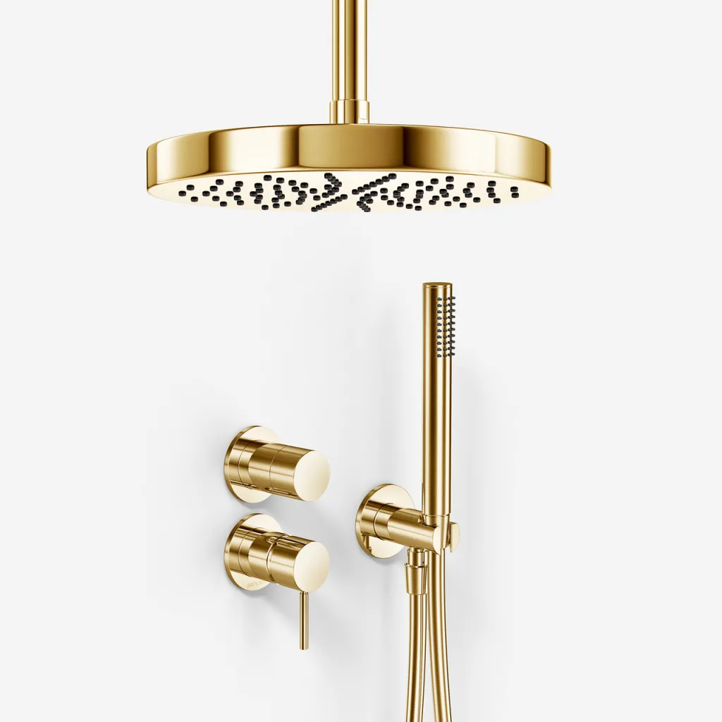 Semplice SBR901 S03 - Shower set Ø24 cm, Ceiling, Polished Brass Natural