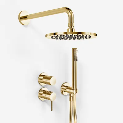 Semplice SBR901 S05 - Shower faucet Ø20 cm, Wall, Polished Brass Natural