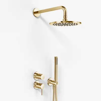 Semplice SBR901 S05 - Shower faucet Ø20 cm, Wall, Polished Brass Natural
