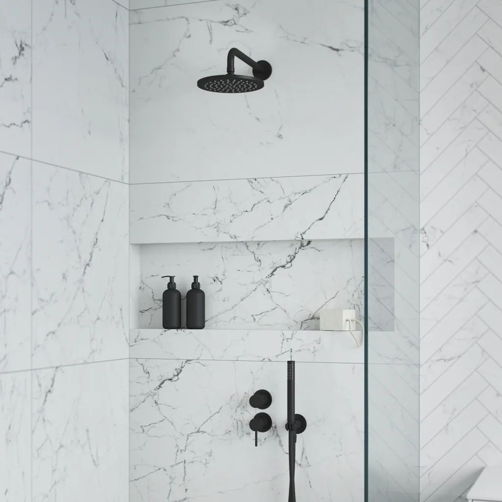 Semplice SBR901 S05 - Shower mixer Ø20 cm, Wall, Matte black
