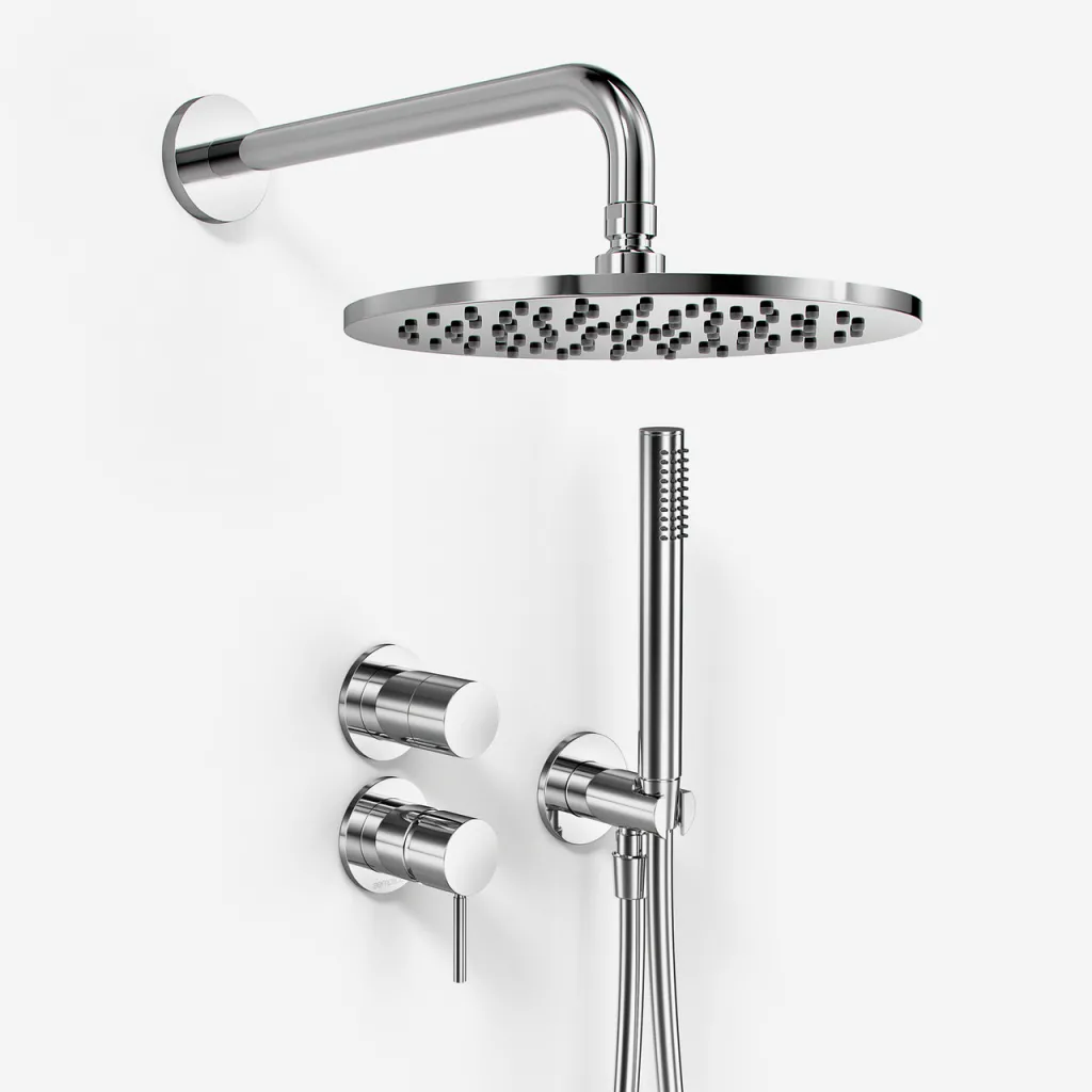 Semplice SBR901 S06 - Shower set Ø25 cm, Wall, Chrome