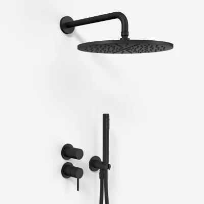 Semplice SBR901 S07 - Shower set Ø30 cm, Wall, Matt black