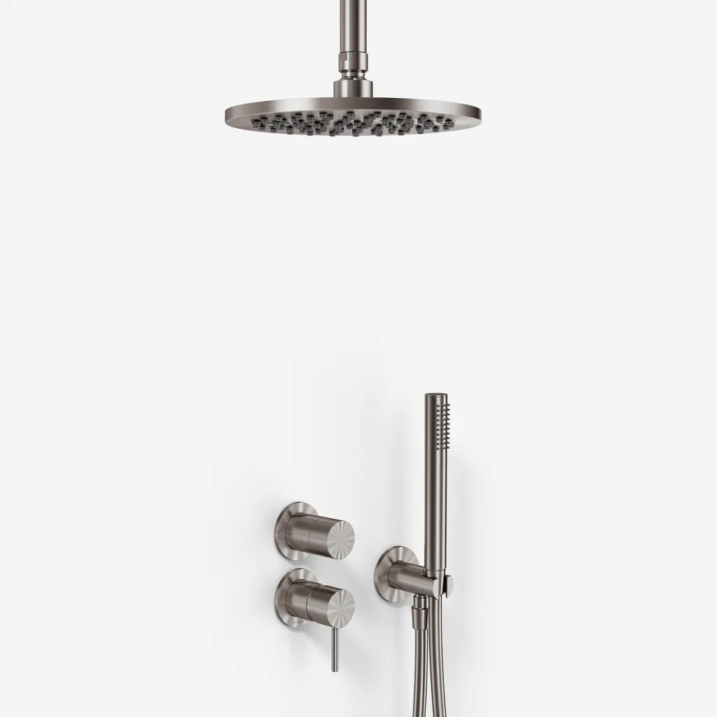 Semplice SBR901 S08 - Shower set Ø20 cm, Ceiling, PVD Brushed Steel