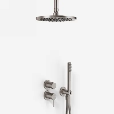 Semplice SBR901 S08 - Shower set Ø20 cm, Ceiling, PVD Brushed Steel