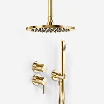 Semplice SBR901 S08 - Shower set Ø20 cm, Ceiling, Polished Brass Natural