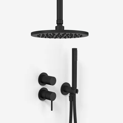 Semplice SBR901 S08 - Shower set Ø20 cm, Ceiling, Matte black