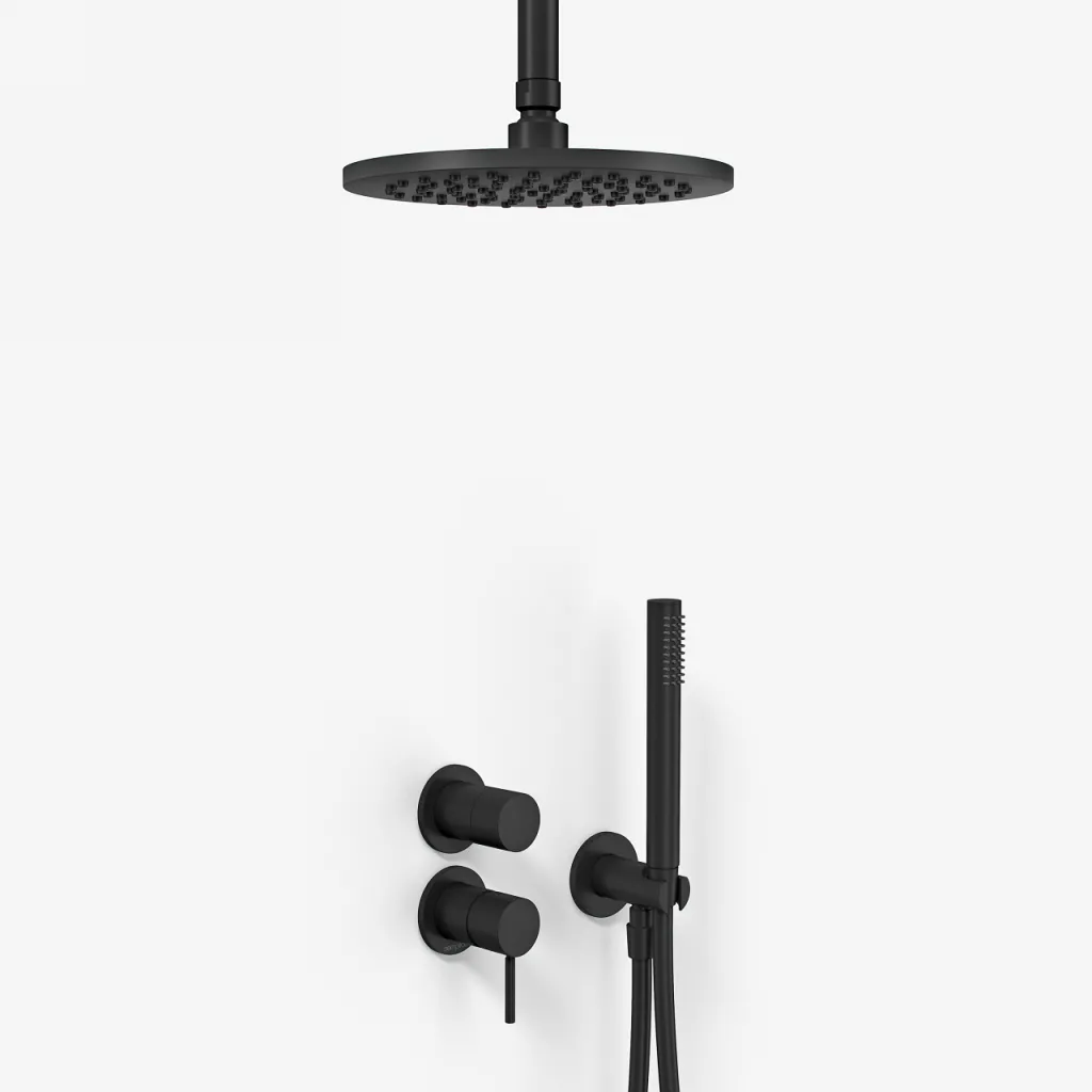 Semplice SBR901 S08 - Shower set Ø20 cm, Ceiling, Matte black